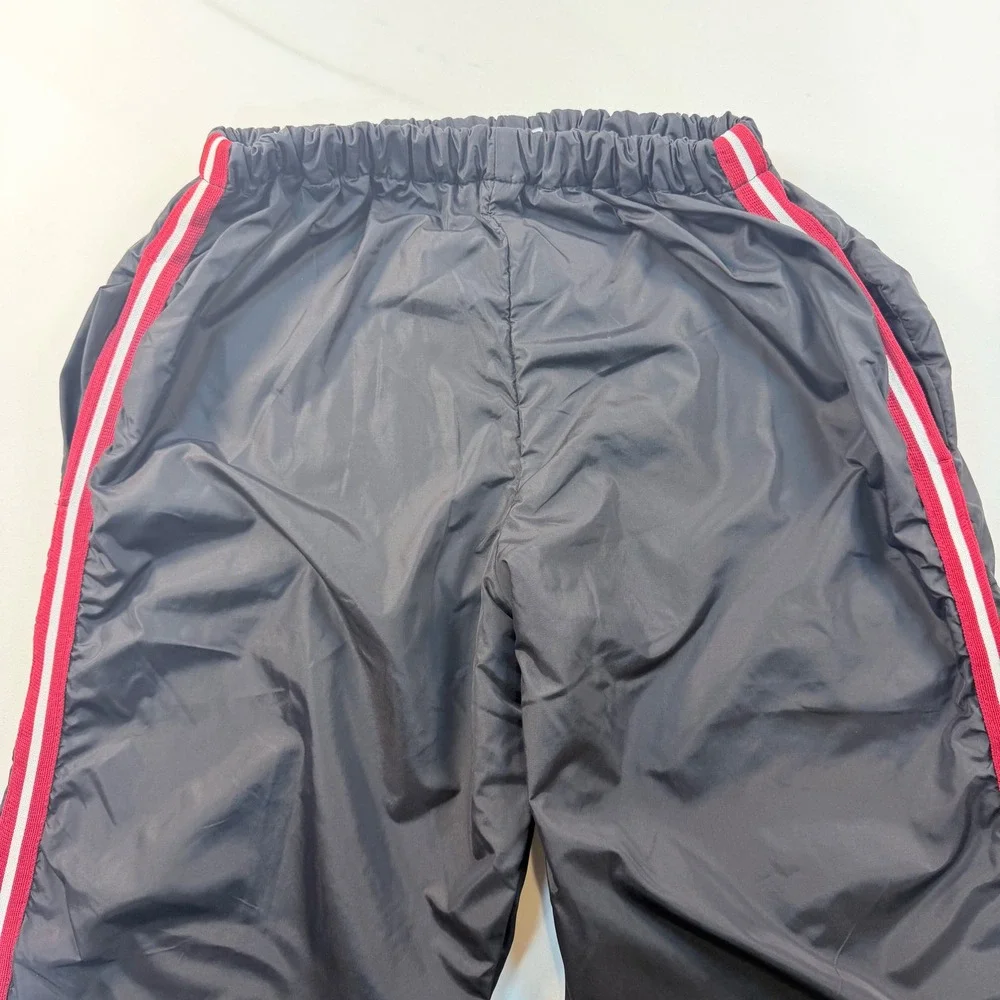 Vintage In Play Knee Zip Warm Up Pants USA Black Red Nylon Large 30 Inseam